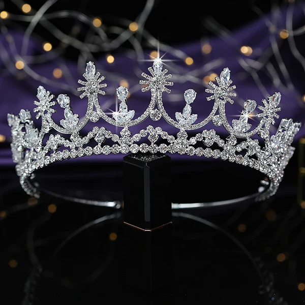 silver Тиары и короны HADIYANA Estilo Europeo женские свадебные украшения для волос модные вечерние аксессуары для волос BC5551 Corona Princesa - Окраска металла: silver