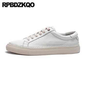

real leather brand genuine men shoes italian high quality luxury new white spring and autumn trainers sneakers skate european