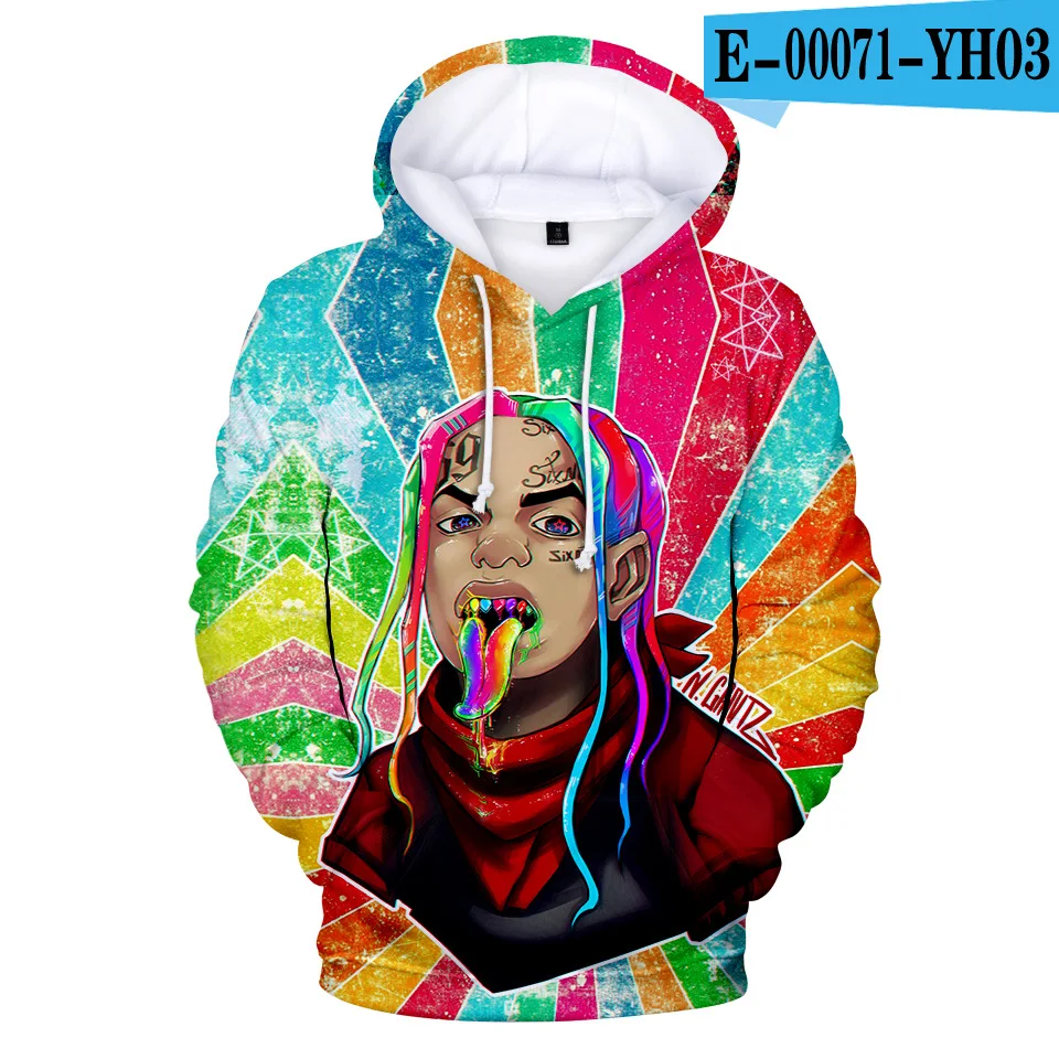 Rapper tekasti69 6ix9ine Tekashi 69 3D принт Женская/мужская толстовка с капюшоном Dragon Ball Harajuku Повседневный пуловер с капюшоном куртка одежда - Цвет: 017