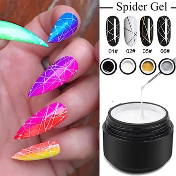 

8ml Nail Spider Gel Web Painting Creative Nail Art UV Gel Wire Drawing Elasticity Point Line Nails Soak Off Gel Spider Varnish