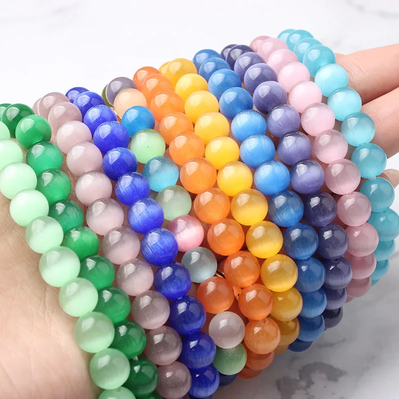 Модный стеклянный браслет LanLi 8 мм с красными оранжевыми желтыми зелеными