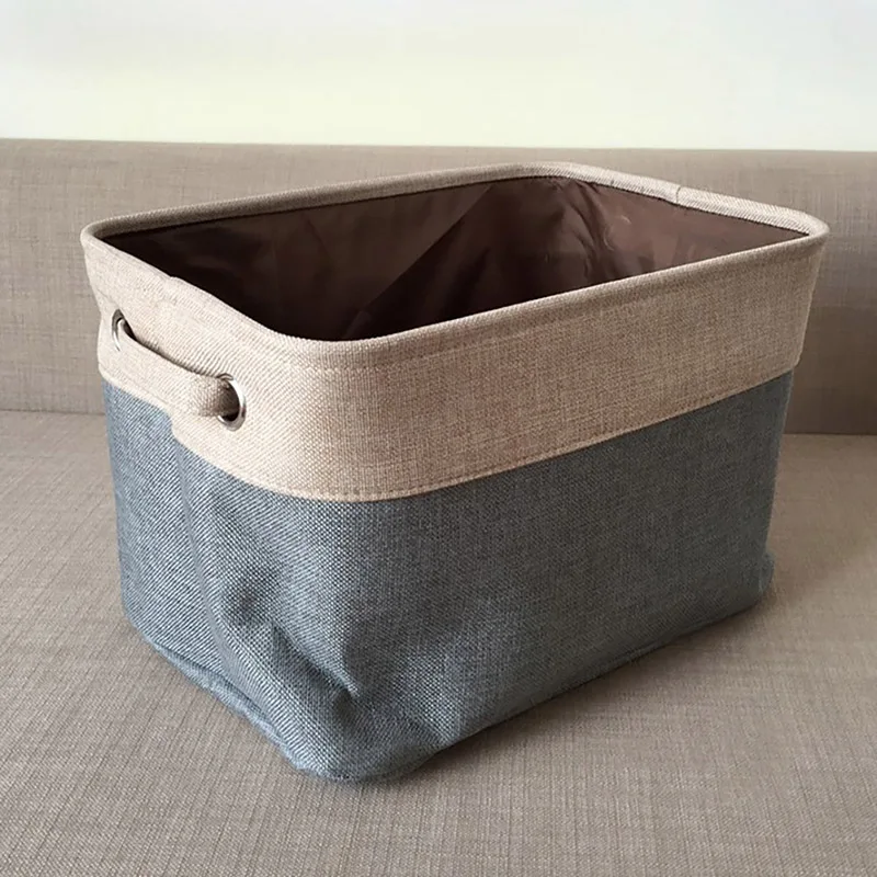 

1 PC Double-layer Storage Box Cover-less Cotton And Linen Canvas Clothes Toys Car Storage Compartment Wine Red Large
