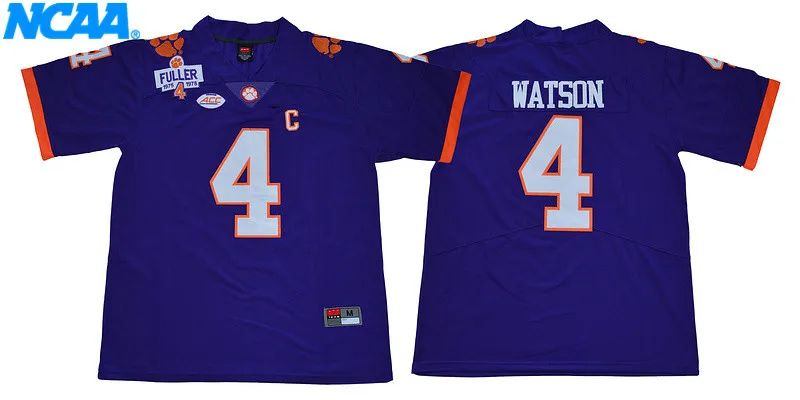 Новое поступление высокое качество NCAA Deshaun Watson#4 футболка колледжа Limited Майки S-XXXL - Цвет: 3