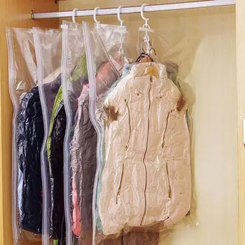 

Hanging Vacuum Compression Bag Hanging Clothes Storage Sorting Bag Clothing Dustproof Cover Compression Organizer