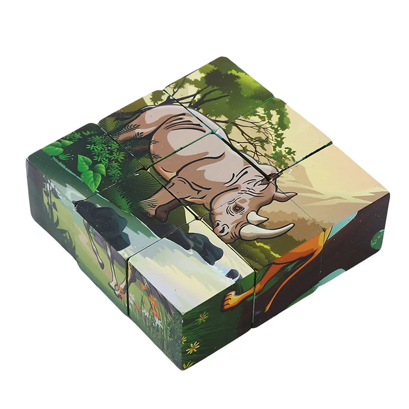 Детские игрушки, 3D деревянные головоломки, Обучающие игрушки, шестисторонний узор, пазл, детский подарок, Игрушки для маленьких мальчиков