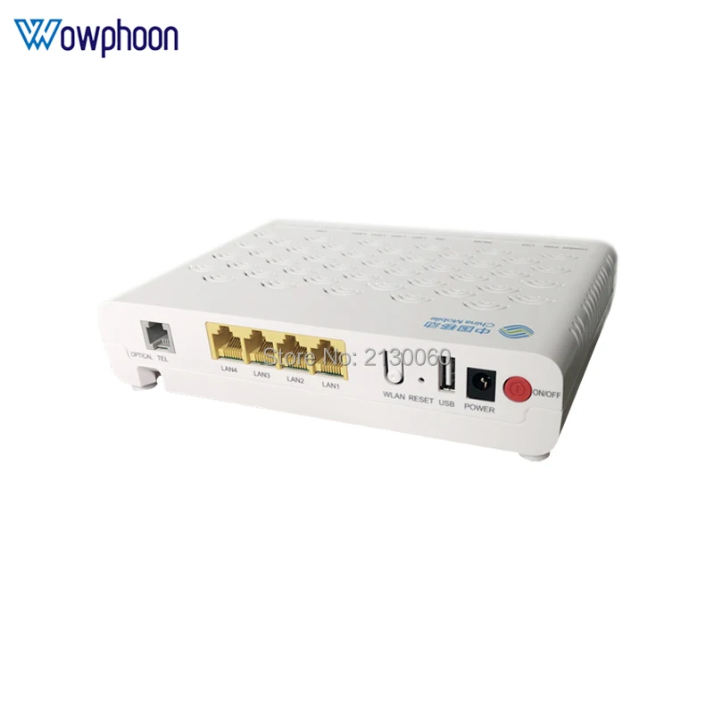 zte F623 GPON ONU/ONT с 1GE+ 3FE+ 1voice+ 1USB+ wifi, английский интерфейс с китайским мобильным логотипом