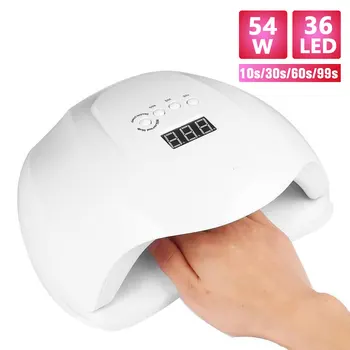 

54/36W Nail Dryer UV LED Nail Lamp Gel Polish Curing Lamp With Bottom 30s/60s Timer LCD Display Lamp For Nail Dryer