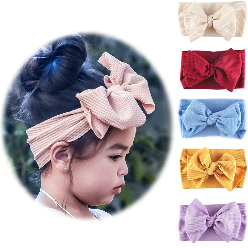 2pcs Baby Headband Girls Hairband Infant Turban Toddler Hair Accessories Nylon Cotton Headwrap Hair Headbands
