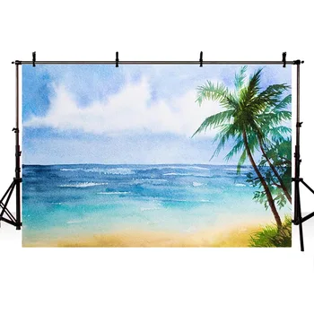 

DAWNKNOW Seascape Vinyl Photography Background For Sandbeach White Cloud Photo Shoot Backdrdop For Wedding Photo Studio lv1854