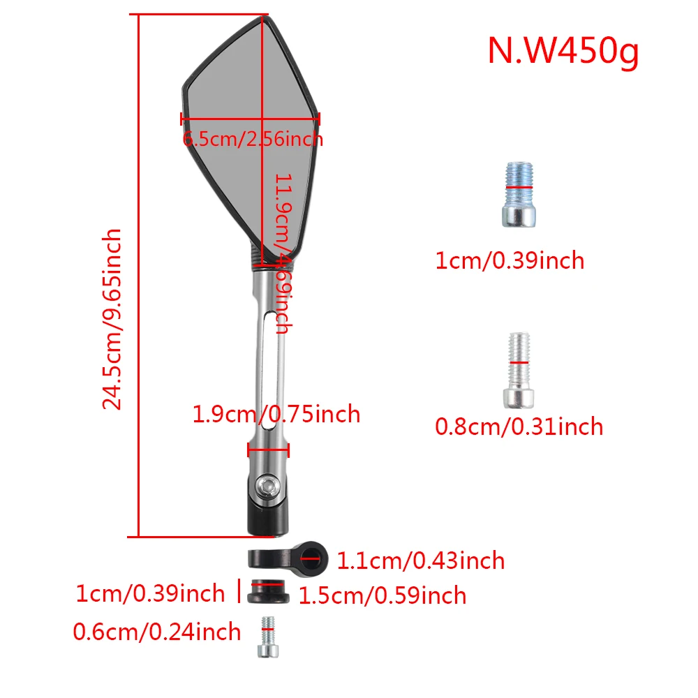 Motorcycle Rear View Mirror Universal 8mm 10mm for Kawasaki z750 z900 z800 er6n z1000 Ninja 300 250 650