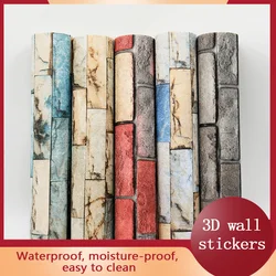 Modern 3D Wall Stickers DIY Self-Adhesive 3D Wallpaper Roll Waterproof Bedroom Living Room Kitchen TV Background Home Decoration