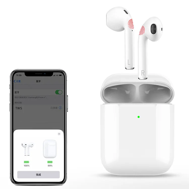 TWS Bluetooth наушники беспроводные наушники Поддержка сенсорного ключа для iphone Android смартфон