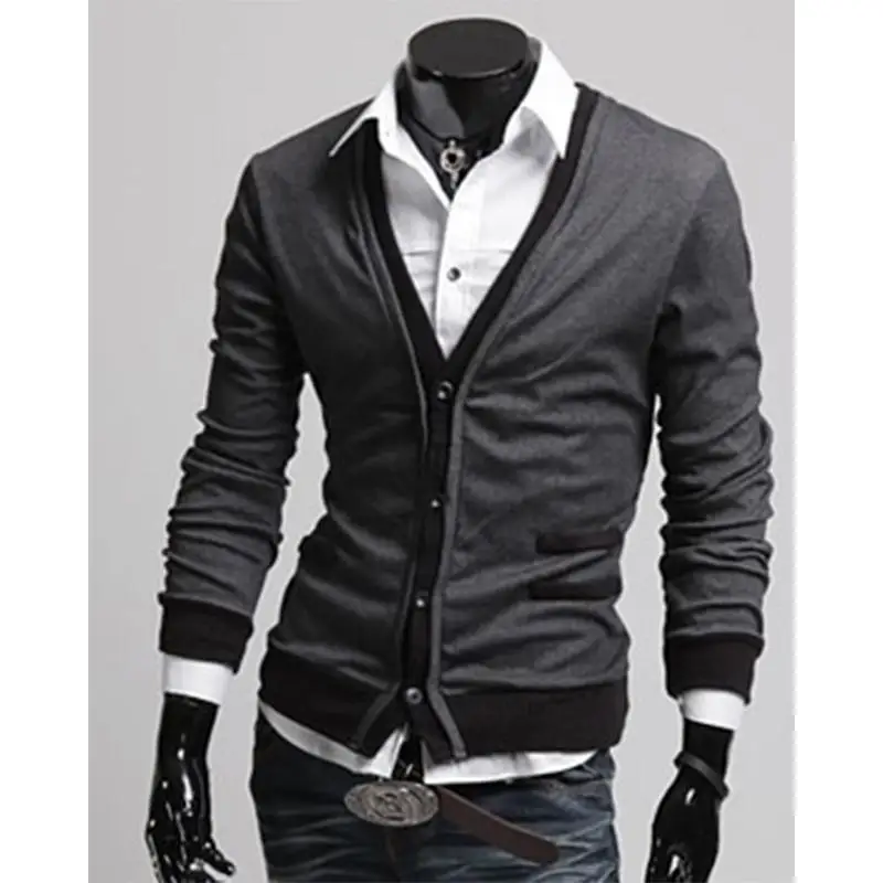 Nuevos suteres crdigan de hombre moda lana свитер punto cuello en V ropa marca ООН соло pecho| |