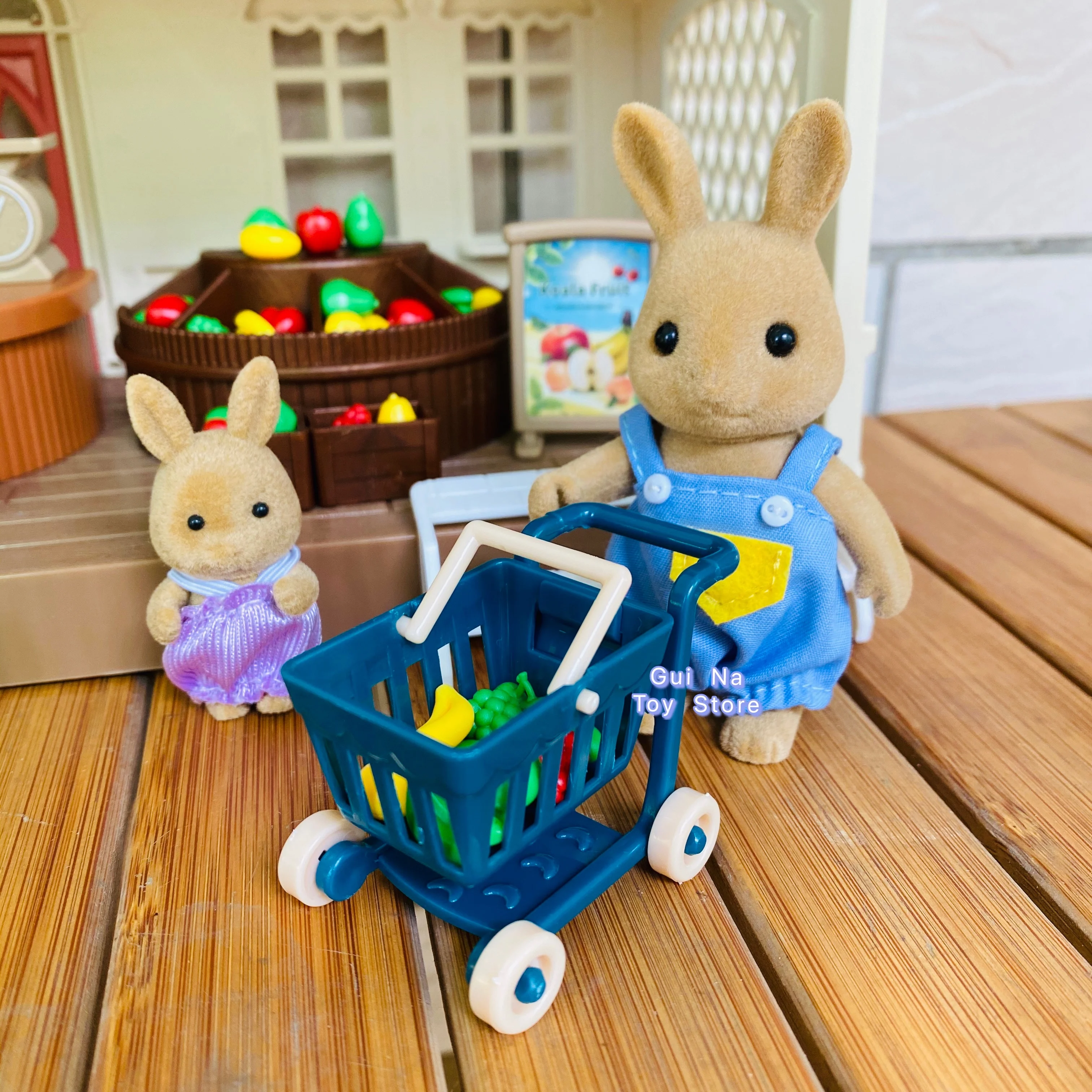 1/12 Simulation Forest Rabbit Family Dollhouse Critters Fruit Shop Accessories Girl Toys Xmas Gifts 3