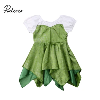 

2019 Princess Beautiful Party Prom Birthday Dress Baby Girl Kids Shiny Dress Hot New Fairy Glisten Irregular Dress For Girls