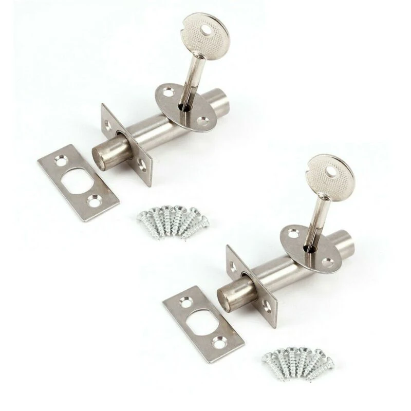 Heavy Duty Security Door Bolts Bathroom Bedroom Lock Fire Resistant Latch Kit UK