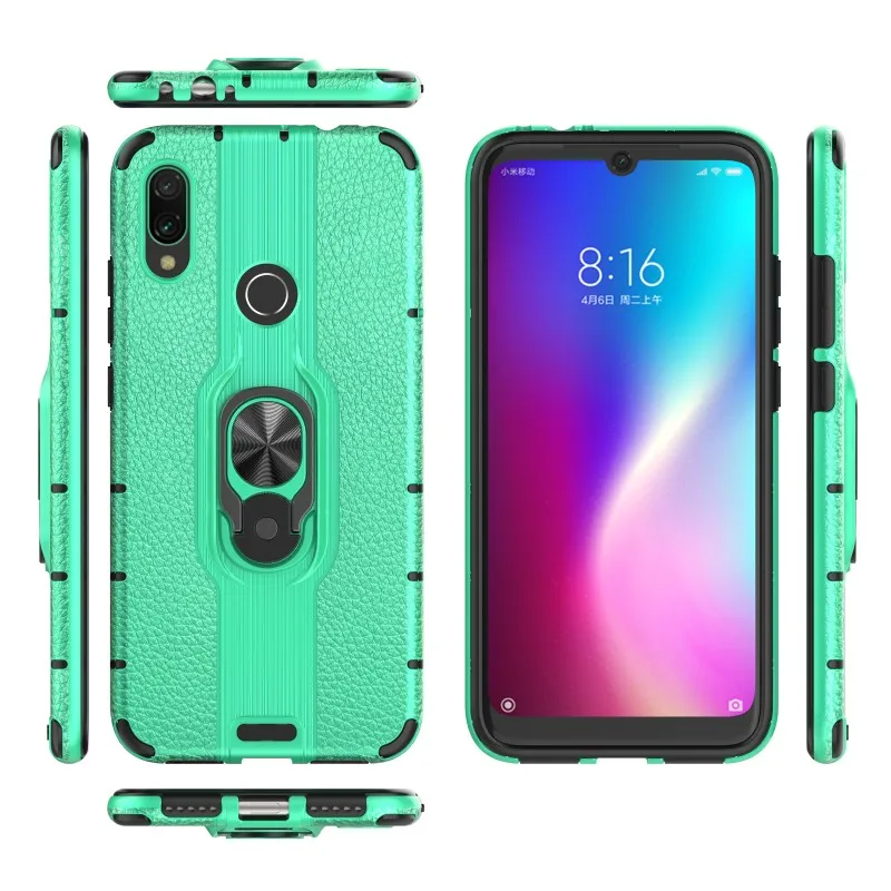 Светло-зеленый Чехол для Xiaomi Redmi Note 7 Pro Red mi 7 K20 Pro Чехол кольцевой магнитный держатель прочный корпус чехол для Xiaomi mi 9T mi 9T чехол - Цвет: Светло-зеленый