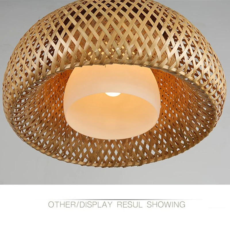 Китайский стиль бамбуковая люстра изысканный ручной тканый освещение ротанговая лампа ретро и экологически чистая лампа