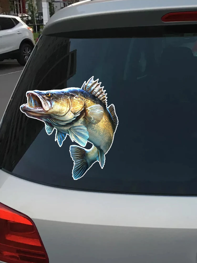 S30201# Various Sizes PVC Decal Fishing Big Fish Sea Bass Car Sticker Waterproof for Bumper Rear Window Laptop car sticker,car stickers,car body stickers