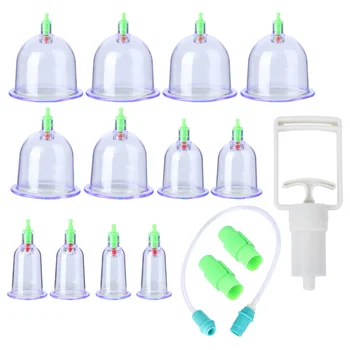 

12pcs Chinese Cupping Therapy Set Traditional Biomagnetic Vacuum Cupping Therapy Cup Medical Healthy Body Suction Therapy Massag
