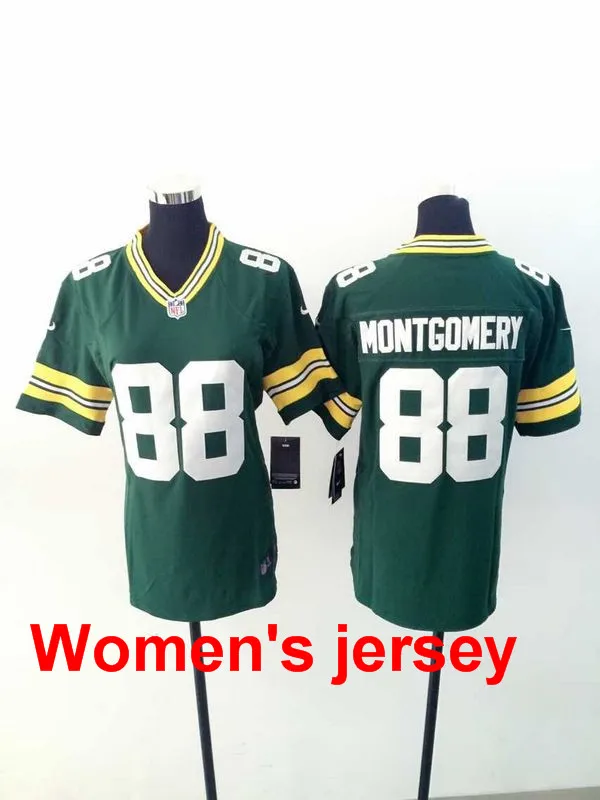 A+++ Green Bay женщины дамы Все сшитые#12 Аарон Роджерс белый#52 Глина Matthews зеленый Джерси - Color: 8