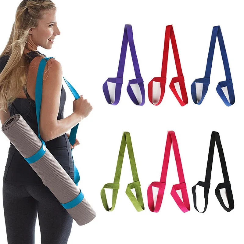 

Portable Yoga Mat Strap Sling Adjustable Durable Cotton Sports Sling Shoulder Carry Belt Workout Stretch For Gym Exercise Mats