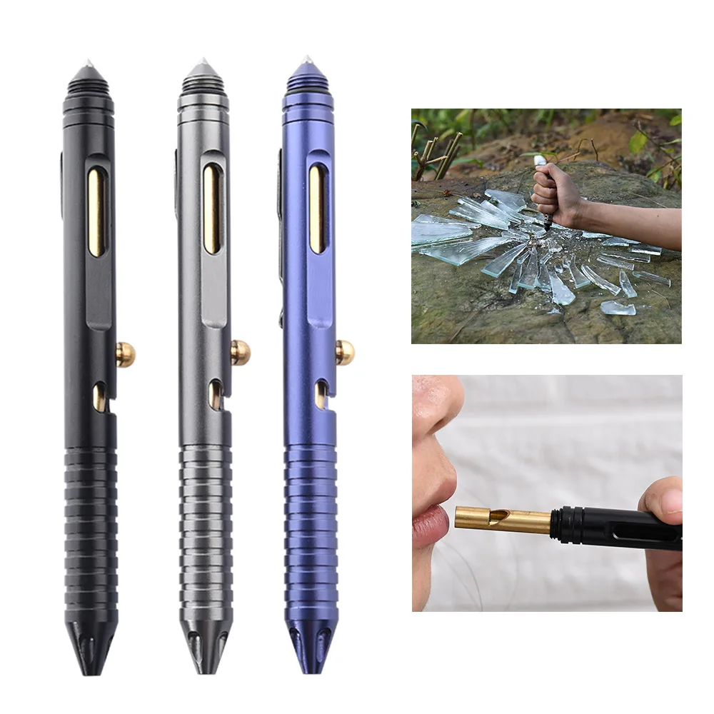 UK Self Defense Pen Aviation Brass Tactical Pen for Writing and Glass Breaker 