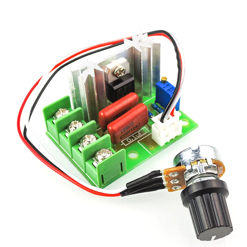 AC 220V SCR Voltage Regulator LED Dimming 2000W High Power Motor Speed Controller with Potentiometer