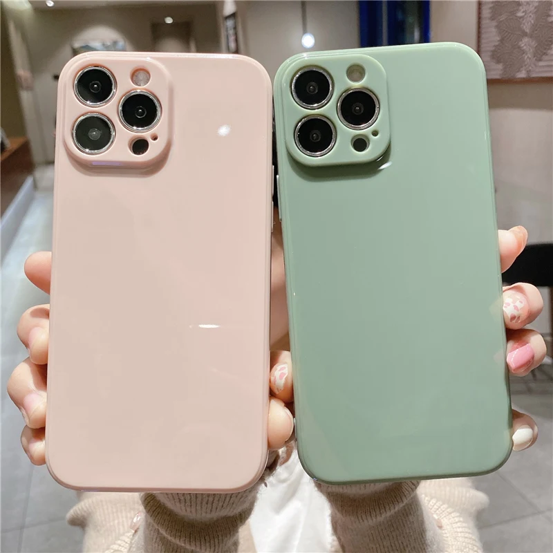 Cute Soft 16 Colors Case For iPhone 14Plus 13 12 11 Pro Max 12 13 Mini Camera Protection XS X XR 7 8 Plus Shockproof Plain Cover