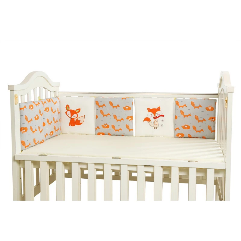 Crib Bumper For Newborns Soft Cotton Bed Bumper Safety Protection pad Removable Baby Room Decoration 6pcs/set 30*30cm YME001
