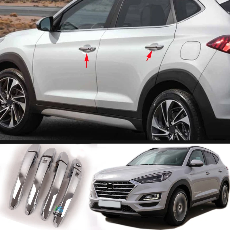 

ABS Chrome 8PCS For -Hyundai Tucson 2019 2020 2021 car door handle cover exterior accessories