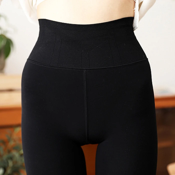 Women Velvet Leggings Keep Warm Solid Pants High Waist Leggings ALS88