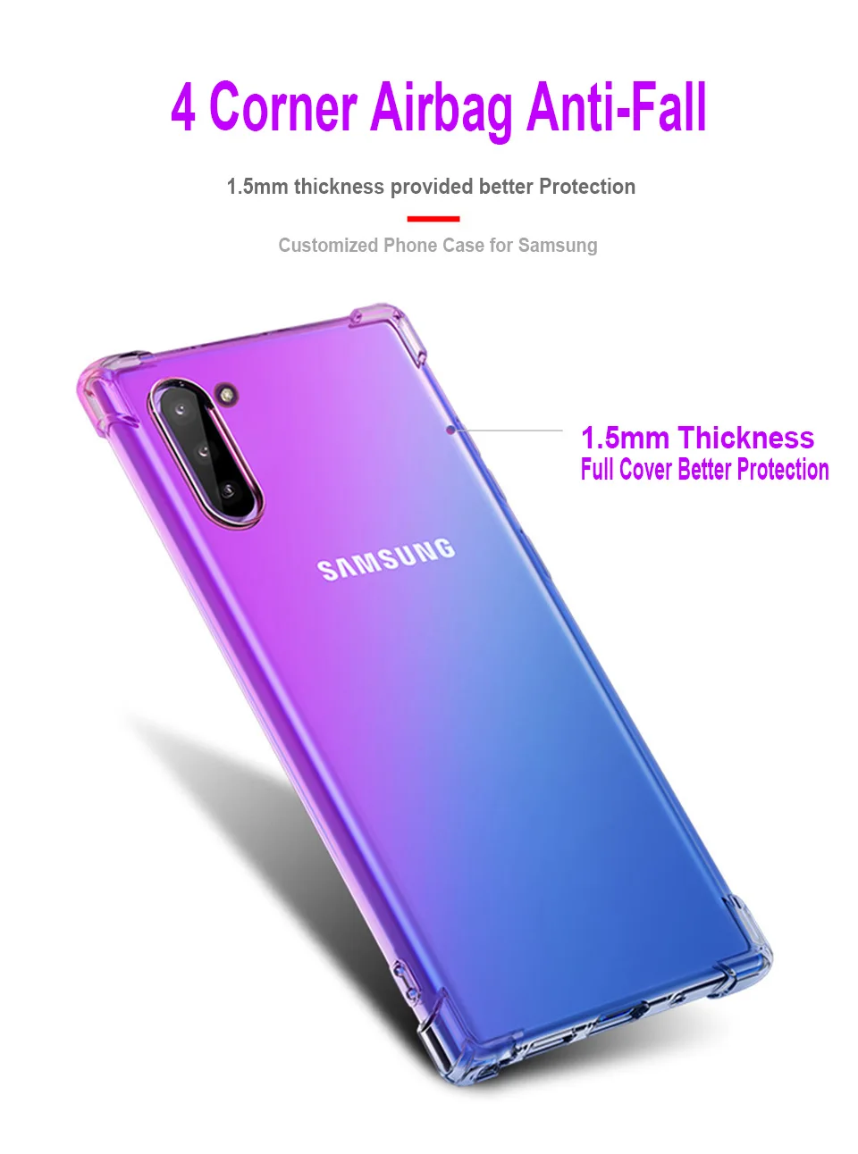 Ударопрочный двойной градиент цвета мягкий ТПУ защитный чехол для Samsung J8 J7 J6 J5 J4