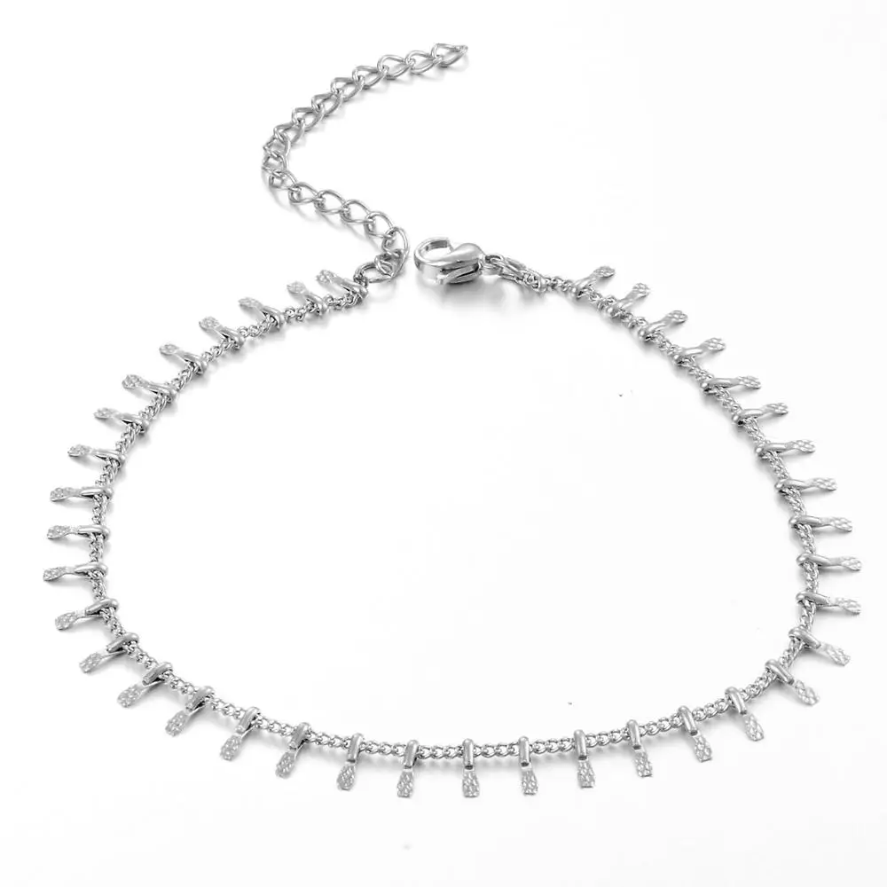 Stainless Steel Bracelet Neo-Gothic Stainless Steel Gold Color Exotic Link Chain Bracelet Anklet On Foot For Women High Quality Fashion Jewelry
