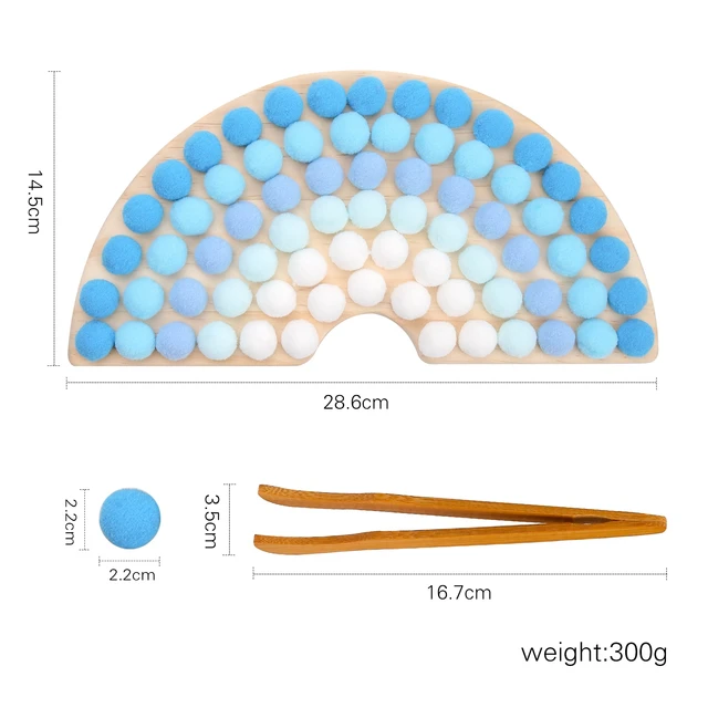 Wooden Beads Game Montessori Educational Early Learn Children Clip Ball Puzzle Preschool Toddler Toys Kids For Children Gifts Blue gradient