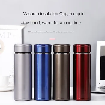 

The new business car mounted straight thermos portable double layer vacuum insulation bottle travel sports high end Thermoses
