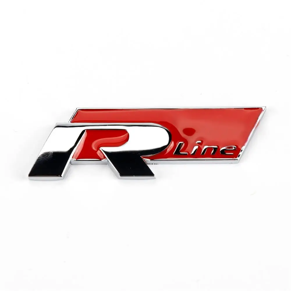 

Red Rline Auto Car Tail Rear Metal Car Sticker 3D Emblem Chrome Badge Decal Car-Styling For VW Volkswagen
