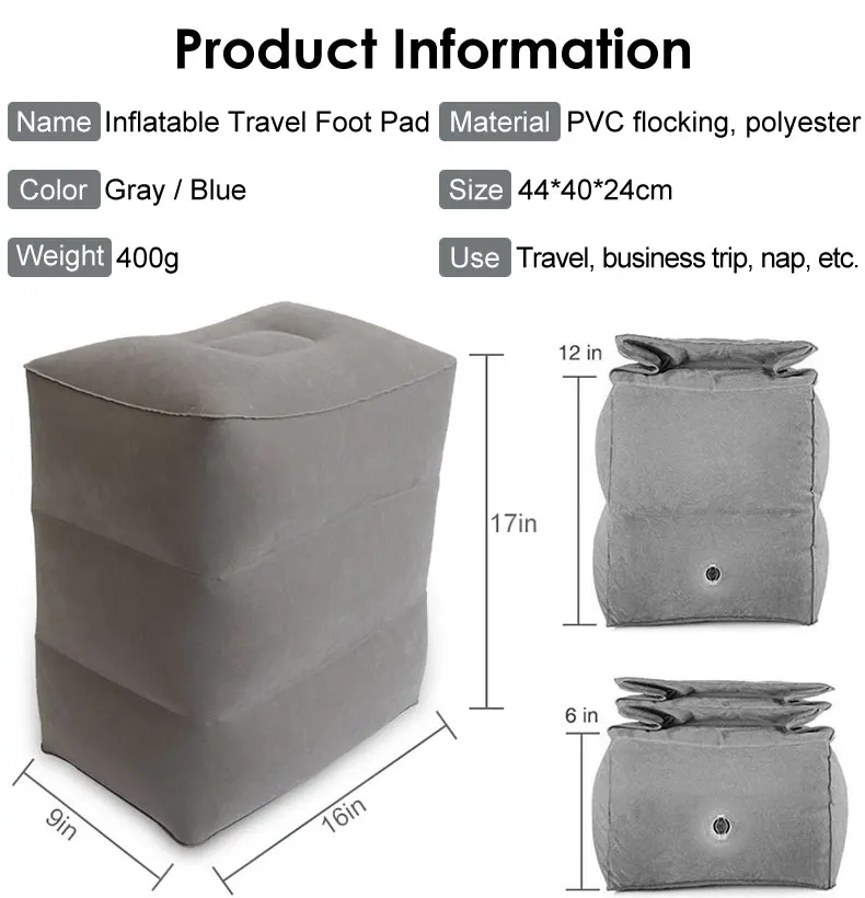 Надувная портативная дорожная подставка для ног из ПВХ, подушка для детей, для полета, автомобиля, для сна, подушка для ног, для офиса, дома, для ног, расслабляющий инструмент для ног