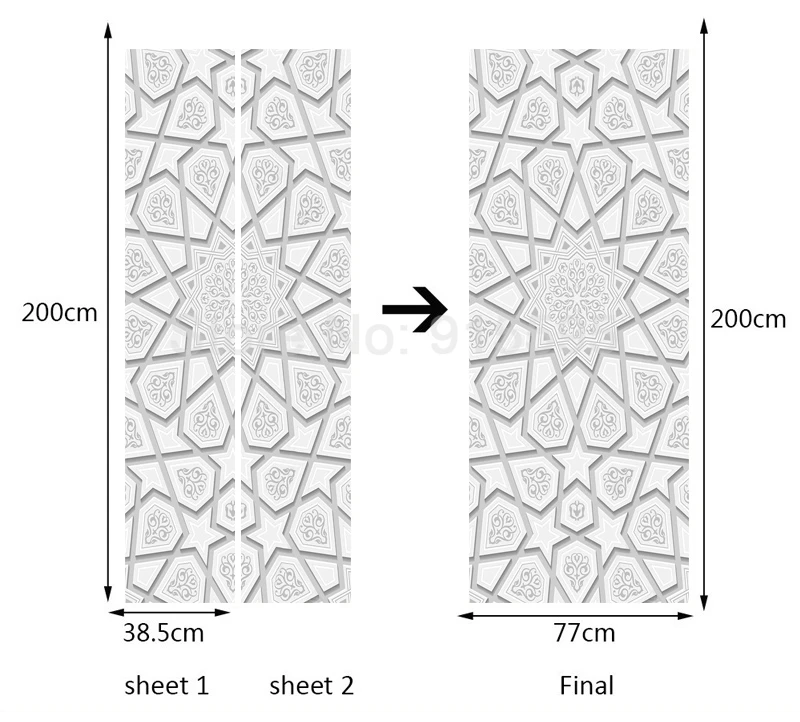 Papel de parede 3d para porta, adesivo