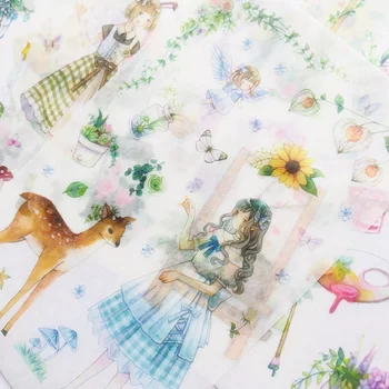 

6 Sheets /Pack Pastoral Elves Deer Rabbit Notebook Album DIY Decoration Stickers Stick Label