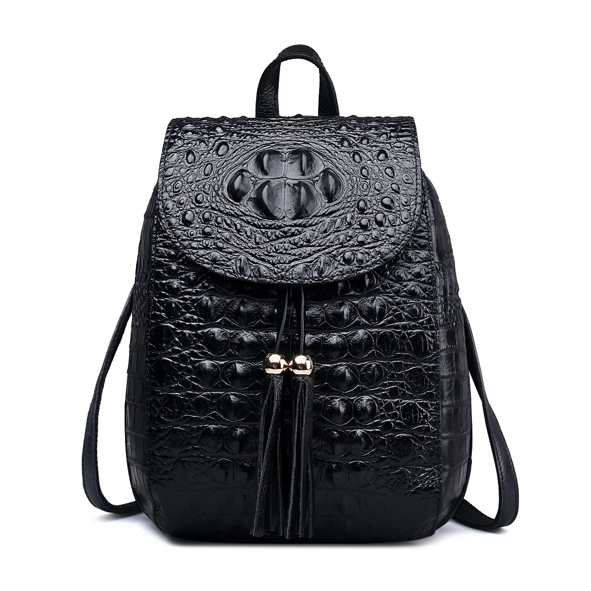 2021  New Women's Cowhide Backpack Female Crocodile Grain Genuine Leather Girl bussiness Travel  Backpacks Students School Bag