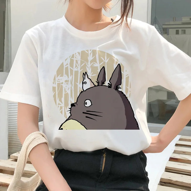 Футболка totoro Spirit Out Studio Ghibli femme с японским мультипликационным аниме, женская футболка, одежда Miyazaki Hayao, женская одежда kawaii