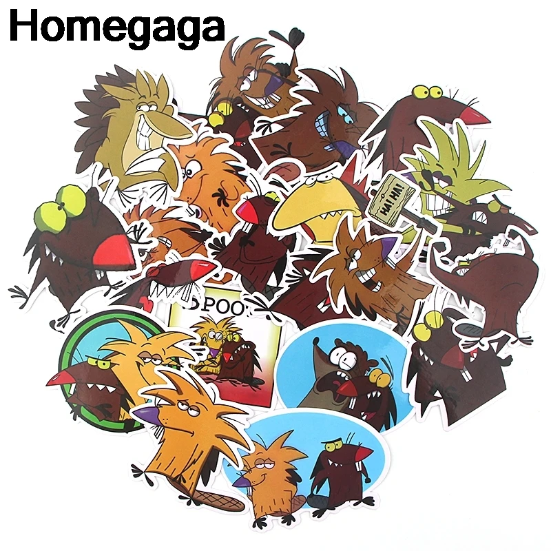 20 компл./лот Homegaga 20 шт./компл. Angry Beaver наклейки для ноутбука скейтборд наклейка для домашнего декора DIY Скрапбукинг D2296