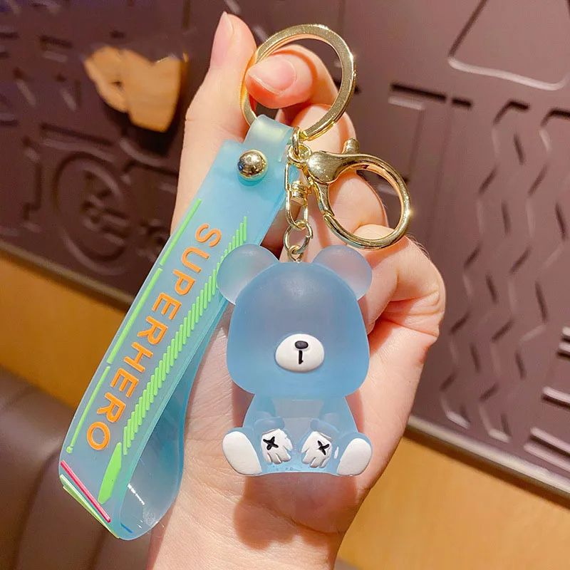 CUNXIN Key Accessories Key Holder Bag Key Pendant Car Key Charms Doll Keychain Cartoon Bear Ornaments Bear Key Ring Key Fob Couple Keychain Colorful Bear