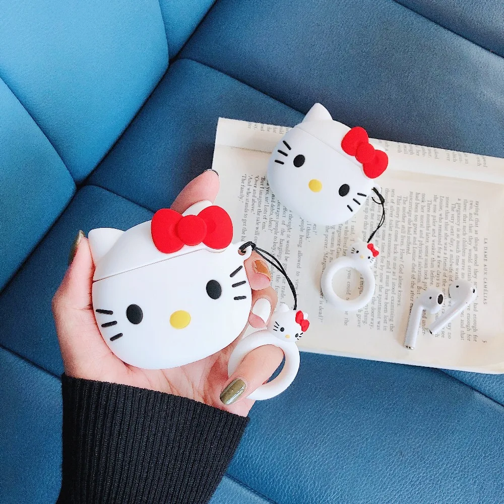 Япония мультфильм hello kitty Мягкая кукла из силикона чехол для Apple Airpods чехол История игрушек