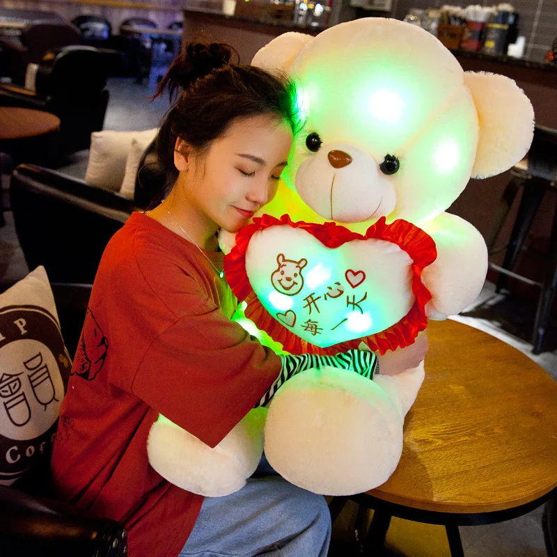 

Wechat Business Explosion New Style Shining Teddy Bear Doll Valentine's Day Large Size Plush Toys Women's Birthday Gift