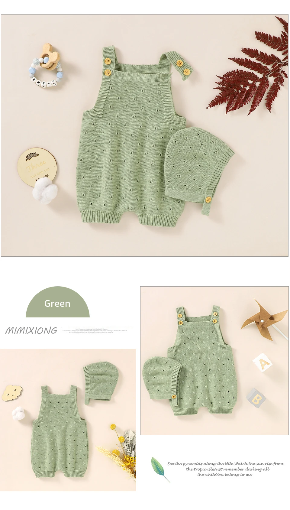 Baby Rompers 100%Cotton Knitted Newborn Girls Boys Jumpsuit Outfit Sleeveless Toddler Infant Summer Clothing Playsuit Hat 0-18M Newborn Knitting Romper Hooded 