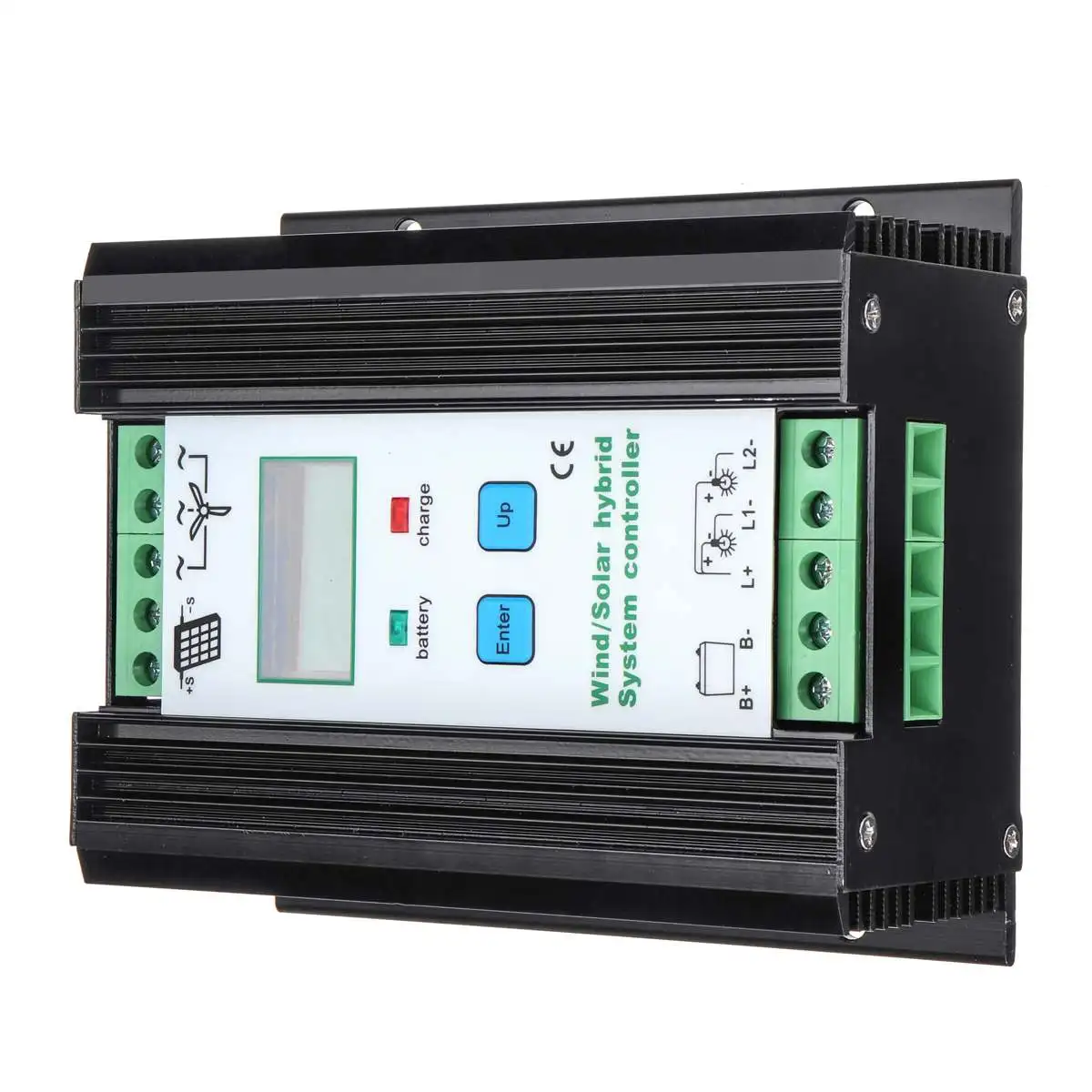 Ветро-солнечной Hybri d Контроллер заряда 12V 24V 400W 600 Вт фотоэлектрические солнечные уличный светильник контроллер ветрогенератора большой ЖК-дисплей Дисплей