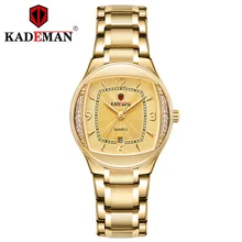 KADEMAN женские модные часы водонепроницаемые женские кварцевые часы лучший бренд роскошные золотые стальные повседневные женские наручные часы Relogio
