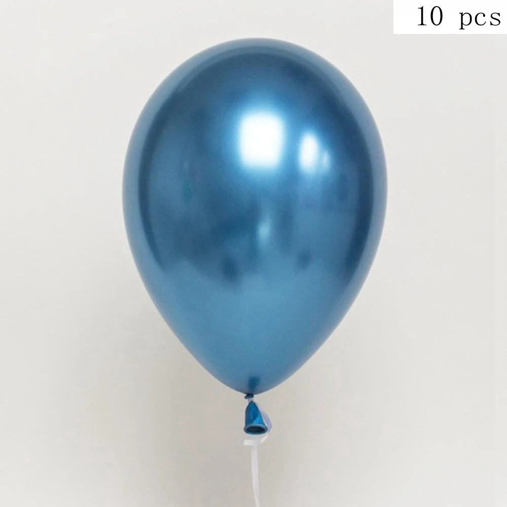 blue metallic 10 шт конфетти прозрачные воздушные шары из латекса цвета металлик год Рождество День рождения украшения для дома воздушные детские игрушки - Цвет: blue metallic